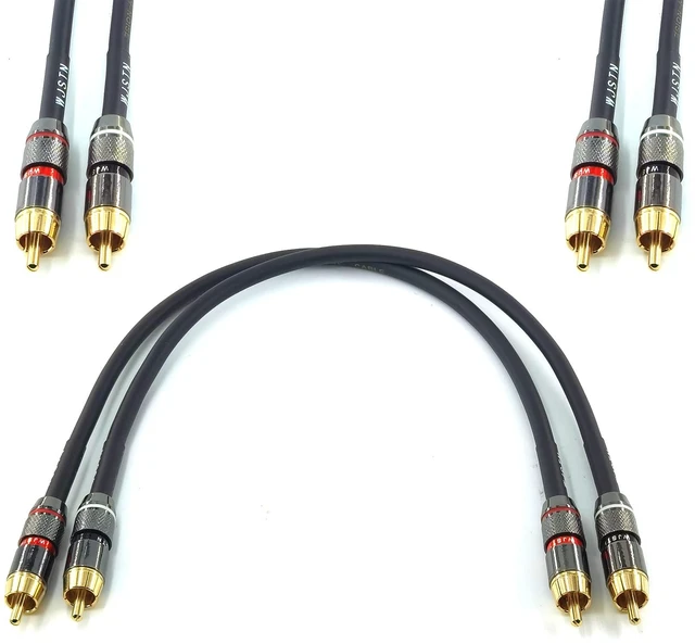 Main image of RCA to RCA Cable 1ft Stereo Audio Cable,1rca Male to 1rca Male Cable Short Apply to with Speaker, AMP, Turntable, Receiver, Home Theater, Subwoofer, Double Shielded 2Pack