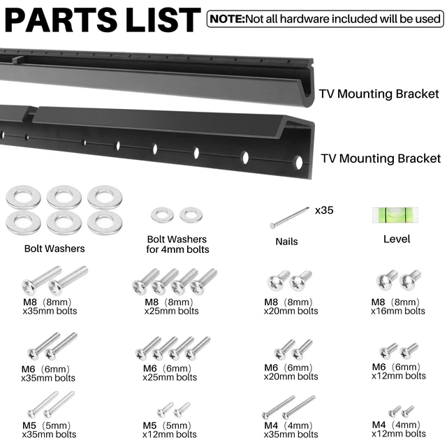 Alt view image 5 of 7 - Studless Drywall TV Wall Mount for 32-75 Inch TVs up to 150lbs No Drill, No Stud TV Mount, 1.2" Ultra Slim Low Profile, Max VESA 600x400mm, Heavy Duty Fixed TV Bracket, Flush Wall Mounting