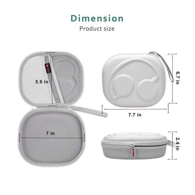 Alt view image 5 of 7 - Hard Case for Bose QuietComfort, QC Ultra, QC 45, QC 35, QC45 SE, QC SE or Skullcandy Crusher Evo, Hesh ANC, Hesh Evo, Crusher ANC 2, Crusher, Riff 2 Noise Headphones (White)