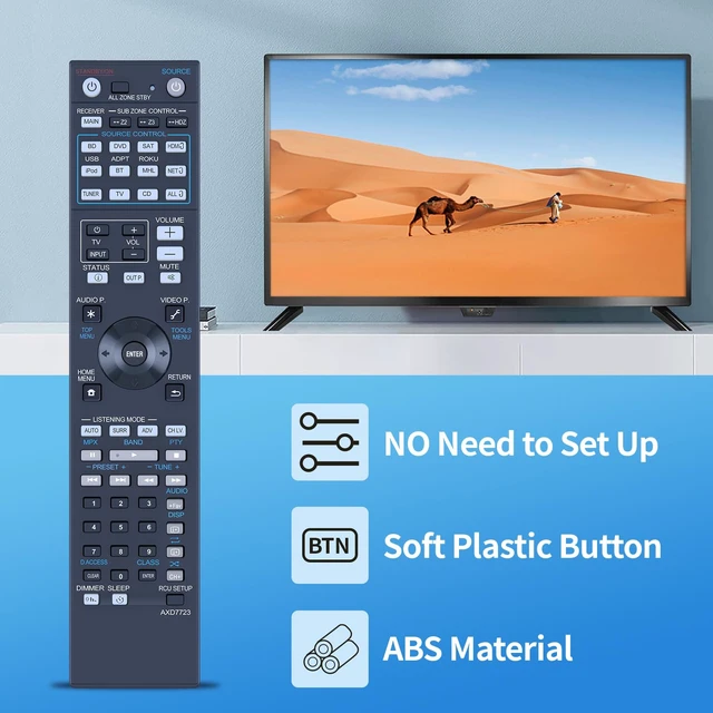 Alt view image 3 of 7 - Replacement Remote Control for Pioneer Elite Home Theater Receiver AXD7723 Compatible with SC-81 SC-82 SC-91 SC-95 VSX-80 VSX-90