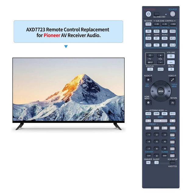 Alt view image 2 of 7 - Replacement Remote Control for Pioneer Elite Home Theater Receiver AXD7723 Compatible with SC-81 SC-82 SC-91 SC-95 VSX-80 VSX-90