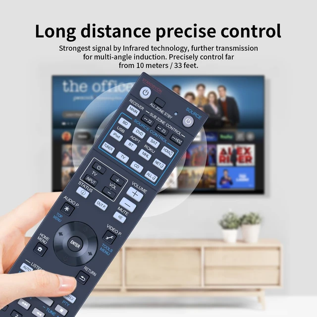 Alt view image 5 of 7 - Replacement Remote Control for Pioneer Elite Home Theater Receiver AXD7723 Compatible with SC-81 SC-82 SC-91 SC-95 VSX-80 VSX-90