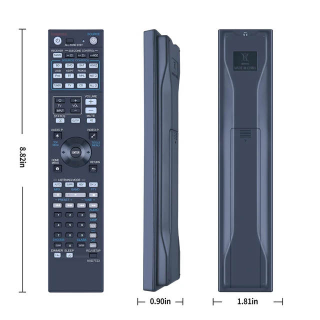 Alt view image 7 of 7 - Replacement Remote Control for Pioneer Elite Home Theater Receiver AXD7723 Compatible with SC-81 SC-82 SC-91 SC-95 VSX-80 VSX-90