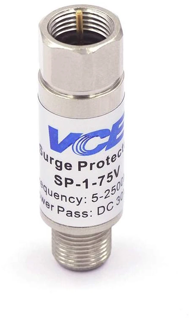 Alt view image 2 of 6 - Coaxial Surge Protector 75 Ohm 5-2500MHz TV Antenna Satellite in-Line 2 Protects Coaxial TV Antenna and Satellite from Lightning