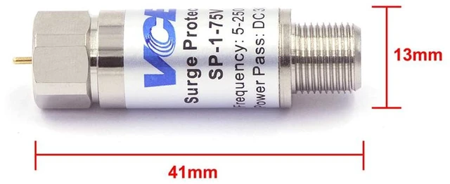 Alt view image 4 of 6 - Coaxial Surge Protector 75 Ohm 5-2500MHz TV Antenna Satellite in-Line 2 Protects Coaxial TV Antenna and Satellite from Lightning