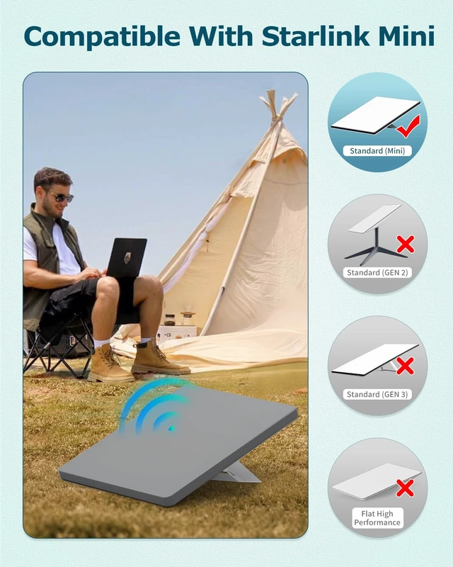 Alt view image 2 of 6 - Starlink Mini Silicone Cover for Starlink Mini Accessories Protective Case Waterproof Weatherproof Antenna Protective Cover Protector,Travel Outdoor Camping Portable All-Round Protection Case Grey