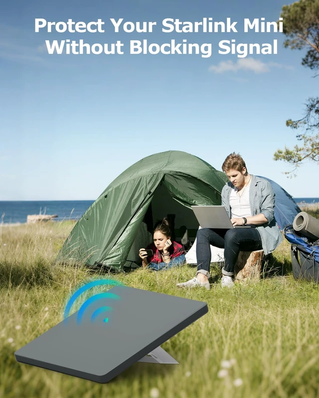 Alt view image 5 of 6 - Starlink Mini Silicone Cover for Starlink Mini Accessories Protective Case Waterproof Weatherproof Antenna Protective Cover Protector,Travel Outdoor Camping Portable All-Round Protection Case Grey