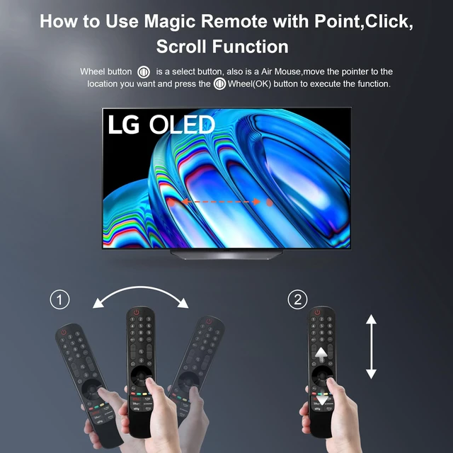 Alt view image 7 of 7 - Replacement for LG TV Remote, for 2019-2025 LG Remote Control for Smart TVs AN-MR24GA with Voice and Pointer Function, for All LG Magic Remote Compatible with All UHD OLED QNED NanoCell 4K 8K Smart TV