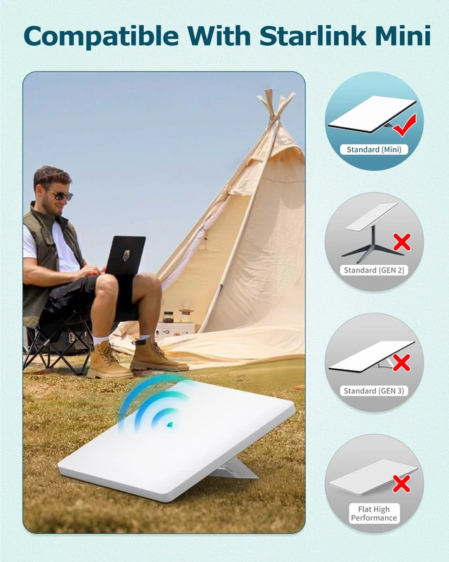 Alt view image 2 of 6 - Thin Starlink Mini Protective Cover Case for Starlink Mini Dish Accessories Liquid Silicone Protector Waterproof Cover,Hexagonal Heat Dissipation Vents,Outdoor Camping Portable All-Round Protection