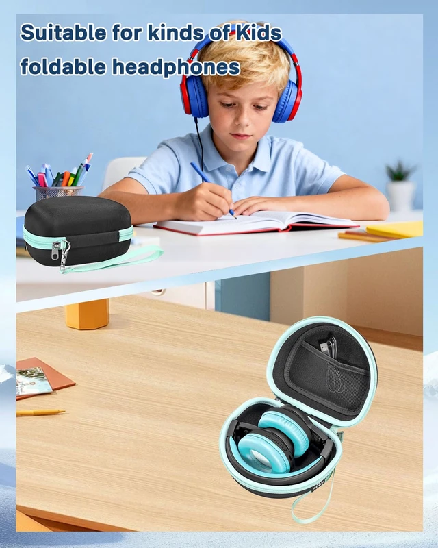 Alt view image 6 of 7 - Hard Travel Storage Case Compatible with iClever BTH12 / BTH26 / IMYB/JoySpark-T5 / Candy Bila BH03 Headphones, Protective Carrying Bag. (case only) - Black
