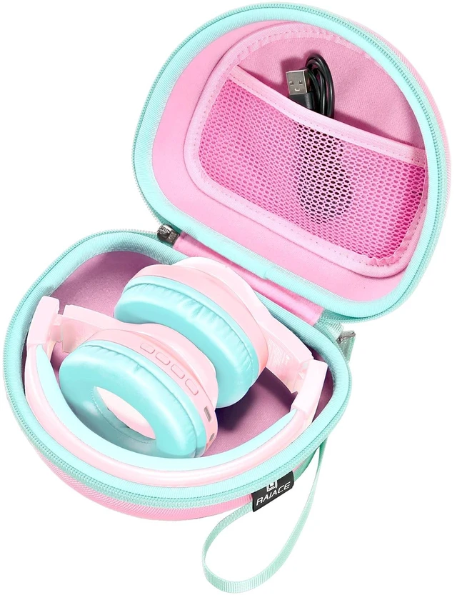 Main image of Hard Travel Storage Case Compatible with iClever BTH12 / BTH26 / IMYB/JoySpark-T5 / Candy Bila BH03 Headphones, Protective Carrying Bag. (case only) - Pink