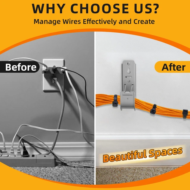 Alt view image 4 of 7 - 30 Pack 2 Inch J Hooks for Cable Management with Retainer Clips J Hooks for Hanging: Retainer clips help secure low-voltage cables; wall or ceiling mount design keeps wiring organized