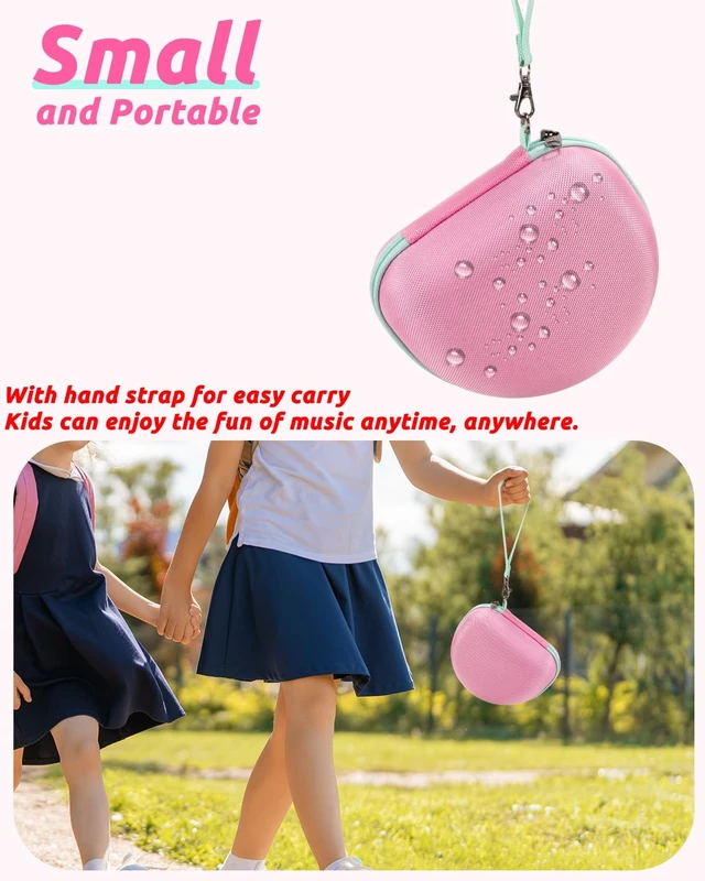 Alt view image 5 of 7 - Hard Travel Storage Case Compatible with iClever BTH12 / BTH26 / IMYB/JoySpark-T5 / Candy Bila BH03 Headphones, Protective Carrying Bag. (case only) - Pink