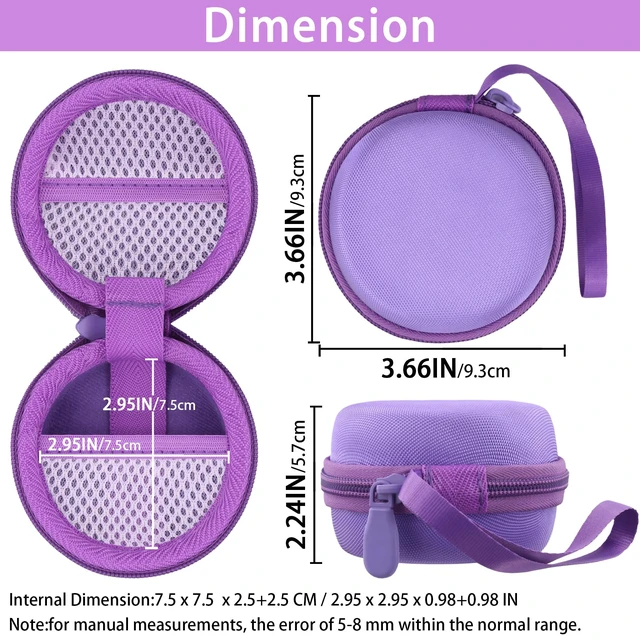 Alt view image 6 of 7 - Hard Travel Case for Anker Soundcore Sleep A30/A20 Earbuds,Purple EVA Hard Shell, Mesh Pocket Accessory Storage, Impact Resistant Protection, Travel-Ready Portable, Protective Case Only