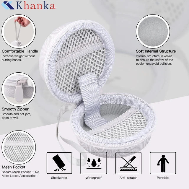 Alt view image 5 of 7 - Hard Travel Case for Anker Soundcore Sleep A30/A20 Earbuds,White EVA Hard Shell, Mesh Pocket Accessory Storage, Impact Resistant Protection, Travel-Ready Portable, Protective Case Only