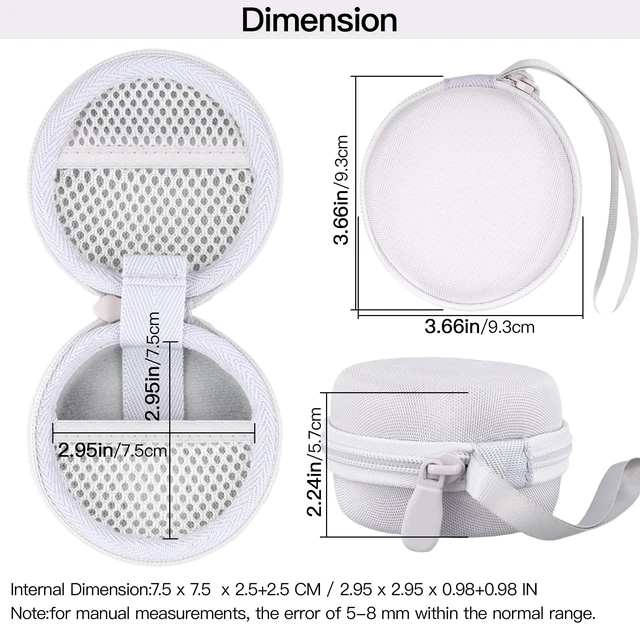 Alt view image 6 of 7 - Hard Travel Case for Anker Soundcore Sleep A30/A20 Earbuds,White EVA Hard Shell, Mesh Pocket Accessory Storage, Impact Resistant Protection, Travel-Ready Portable, Protective Case Only