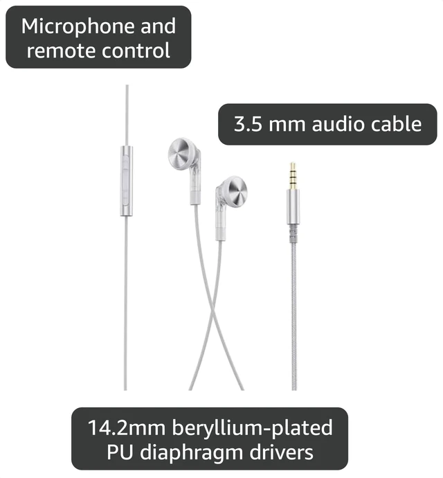 Alt view image 3 of 4 - FF1 3.5mm HiFi Music Wired Bass Earbud 14.2mm Dynamic HD Microphone Earphone for Gaming Meeting Video (Translucent)