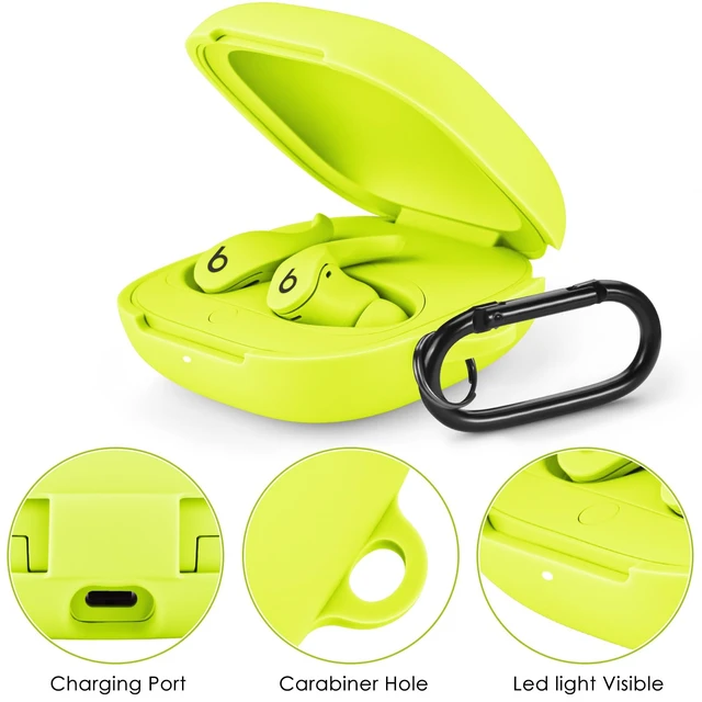 Alt view image 3 of 7 - Case for Beats Fit Pro Cover, Soft Case for Apple Beats Fit Pro 2021 Silicone Protective Beats Pro Case Shockproof Beat Pro Fit Case Logo Visible Beats Earbud Case Cover with Keychain