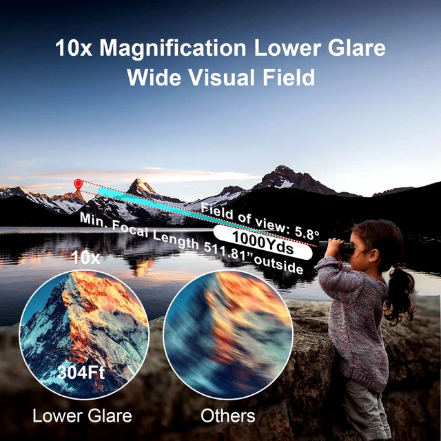 Alt view image 5 of 6 - 10x42 Focus-Free Binoculars,Professional High Powered HD Large View Focus-Free Binoculars,with BAK-9 Prism FMC Lens for Bird Watching Hunting Trave Watching Sport Events