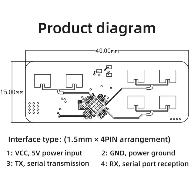 Alt view image 3 of 7 - HLK-LD2450 24GHz Trajectory Sensor ISM Smart Home Human Movement Tracking Ra·DAR Induction Module Distance Angle Speed Measurement (1Piece)