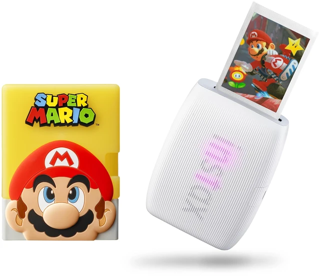 Main image of Instax Mini Link 3 Super Mario Smartphone Printer + Silicone Case Smartphone photo printer with Bluetooth, AR effects, Nintendo-themed templates and? Block silicone case