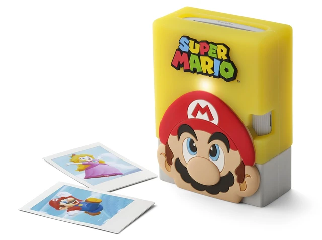 Alt view image 3 of 7 - Instax Mini Link 3 Super Mario Smartphone Printer + Silicone Case Smartphone photo printer with Bluetooth, AR effects, Nintendo-themed templates and? Block silicone case