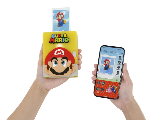 Alt view image 5 of 7 - Instax Mini Link 3 Super Mario Smartphone Printer + Silicone Case Smartphone photo printer with Bluetooth, AR effects, Nintendo-themed templates and? Block silicone case