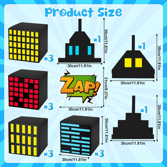 Alt view image 2 of 7 - 25 Pcs Large Super Theme Hero Birthday Decorations Hero Backdrop Boxes Skyscraper Decor Boxes Spider Bat Heroes Birthday Party Favor Boxes for Super Theme Party Supplies(Hero 25 Pcs)