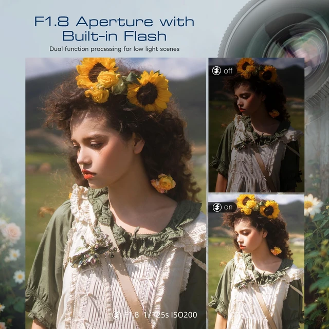 Alt view image 6 of 7 - 8K Digital Cameras for Photography with Dual-Lens, 64MP WiFi Vlogging Point and Shoot Camera Kit with 180° Flip Screen, 16X Zoom, 32GB Card, Portable Camera for Beginners, Teens, 2 Batteries