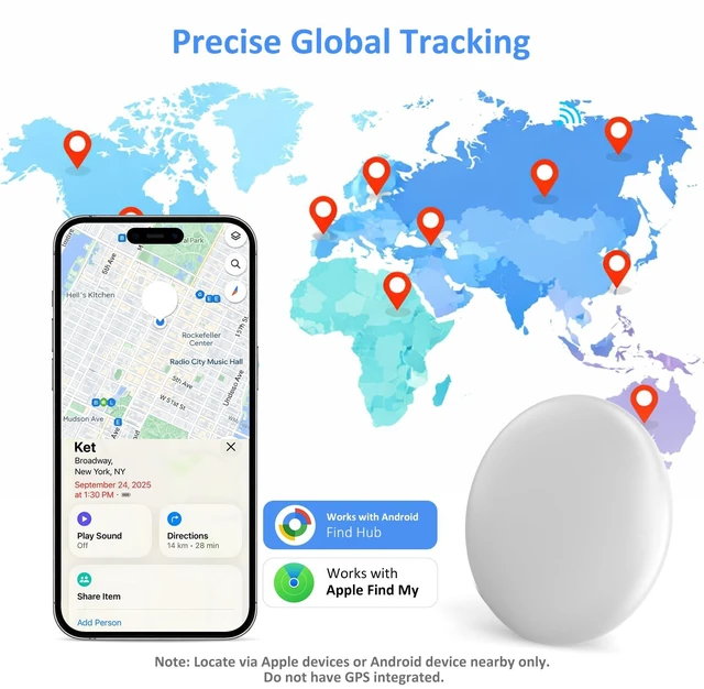 Alt view image 3 of 7 - Smart Tracker Tags Bluetooth Item Finder for Android & iOS Works with Apple Find My & Android Find My Device, Luggage Tracker for Keys, Wallet, Backpack & Suitcase, Anti-Lost