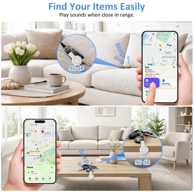 Alt view image 7 of 7 - Smart Tracker Tags Bluetooth Item Finder for Android & iOS Works with Apple Find My & Android Find My Device, Luggage Tracker for Keys, Wallet, Backpack & Suitcase, Anti-Lost