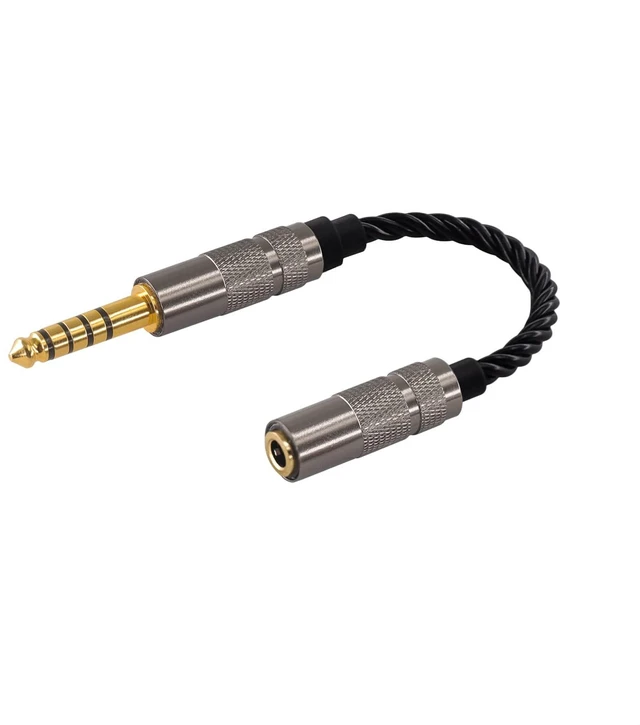 Main image of Headphone Adapter 4.4mm Male to 3.5mm Female Adapter for 3.5mm Cable Connected to Balanced 4.4mm Player Device High Stereo Audio Converter OFC Cable with Gold-Plated Plug 6 inch Length