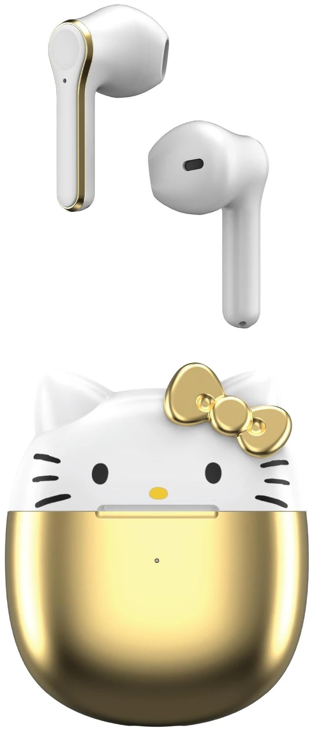 Main image of Bluetooth Wireless Earbuds with Charging Case - Built-in Mic, Easy Pairing, Cute Design, Gold and White, Perfect for Kids, Teens Fans