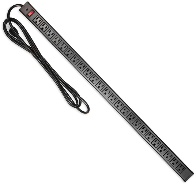 Main image of 24 Outlet Metal Surge Protector Power Strip, 9 Ft 24 Grounded Outlets, Metal Housing - For Home, Office & Workshop