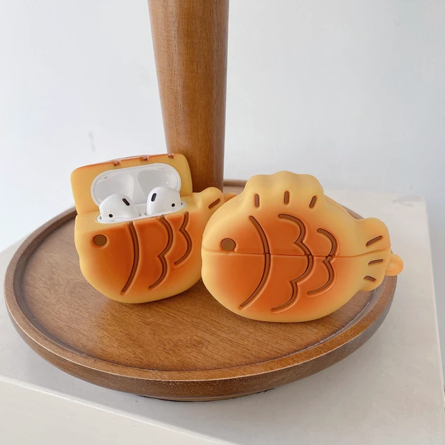 Alt view image 5 of 7 - Earphone Case for AirPods 3, Cute Creative Taiyaki Fish Cookie Shape Soft TPU Silicone Case, Lucky Taiyaki Food Biscuit AirPods 3 Cover Protective Case Skin Shockproof Protector for Earbuds
