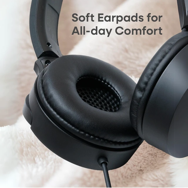 Alt view image 4 of 7 - USB-C Wired On-Ear Headphones with Mic Comfortable All-Day Wear, Clear Calls, Rich Sound Foldable & Lightweight Tangle-Free Single-Sided Cable Great for Gaming & Work from Home