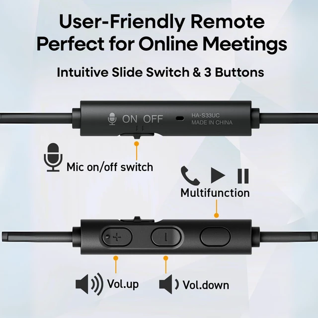 Alt view image 5 of 7 - USB-C Wired On-Ear Headphones with Mic Comfortable All-Day Wear, Clear Calls, Rich Sound Foldable & Lightweight Tangle-Free Single-Sided Cable Great for Gaming & Work from Home