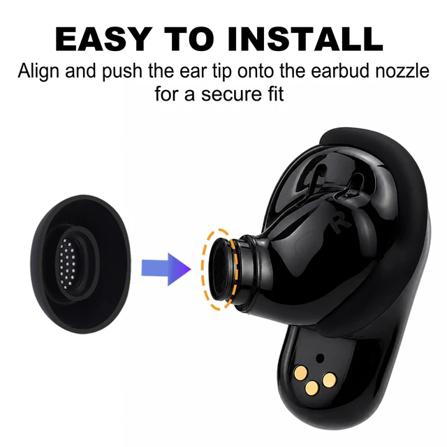 Alt view image 3 of 7 - Replacement Ear Tips for Bose QuietComfort Ultra Earbuds 1/2nd Gen Soft Silicone Eartips with Portable Storage Box (3 Pairs, Black, S/M/L)