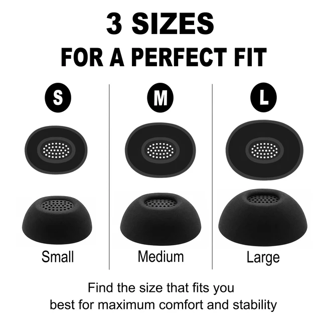 Alt view image 5 of 7 - Replacement Ear Tips for Bose QuietComfort Ultra Earbuds 1/2nd Gen Soft Silicone Eartips with Portable Storage Box (3 Pairs, Black, S/M/L)