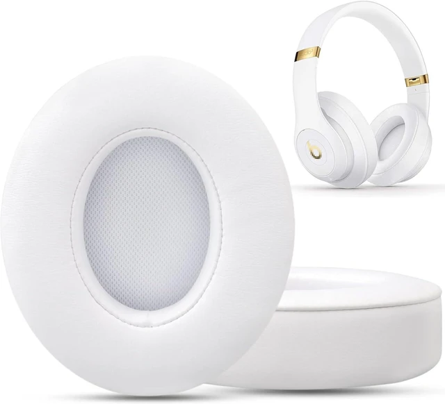 Main image of Replacement Ear Pads for Beats Studio 2 & 3 Headphone Ear Cushions Stronger Adhesive Tape Thicker Memory Foam (White)