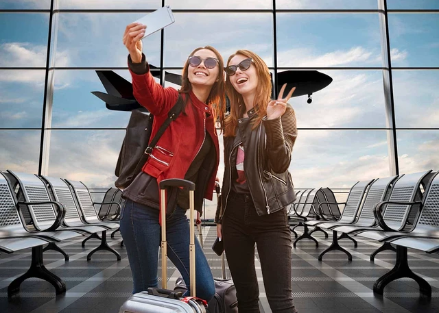 Alt view image 5 of 6 - Airport Terminal Airplane Photography Backdrop 10x8FT Realistic Airport Airplane Terminal Wall, Lightweight Vinyl, Travel Pilot Photo Backdrop, Easy Hang & Wipe Clean