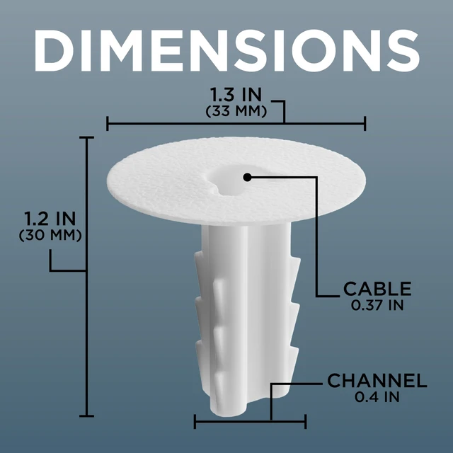 Alt view image 6 of 7 - Single Feed-Through Bushing for RG6 Coaxial Cable Indoor/Outdoor Cable Passthrough/Cover for Walls, Cabinets - Feed-Thru Grommet Replaces Coax Wallplate - White, 100 PCS
