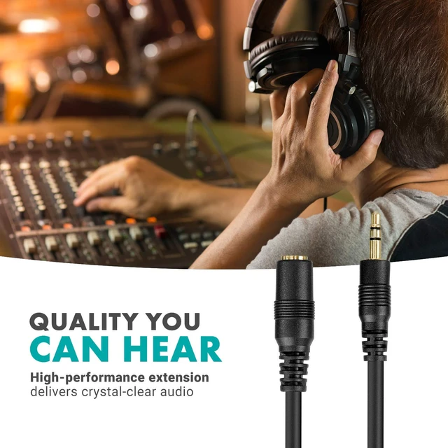 Alt view image 7 of 7 - MC20 3.5mm Audio Cable - 3.5mm TRS Female to Male 20ft Extension Cord for Microphones, Headphones, and More