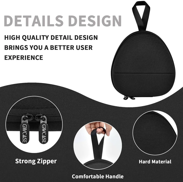 Alt view image 4 of 7 - Headphone Travel Case with Secure Strap and Accessory Pocket, Black Hard Shell Protection, Fits Most Foldable Over-Ear Headphones, 7.87 x 6.8 x 0.9 in Interior, for Daily Carry, Case Only