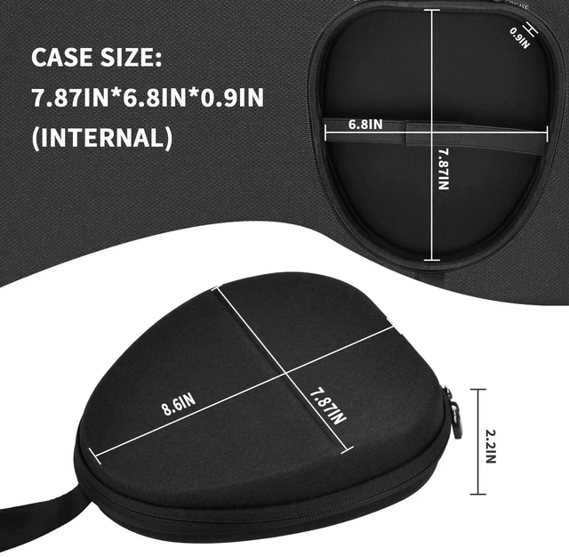 Alt view image 3 of 7 - Headphone Travel Case with Secure Strap and Accessory Pocket, Black Hard Shell Protection, Fits Most Foldable Over-Ear Headphones, 7.87 x 6.8 x 0.9 in Interior, for Daily Carry, Case Only