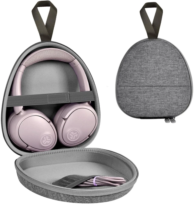 Main image of Universal Headphone Case with Secure Strap and Cable Pocket, Gray Fits Most Foldable Over-Ear Headphones, 7.87x 6.8 x 0.9 in Interior, for Students, Commuters and Music Fans, Case Only