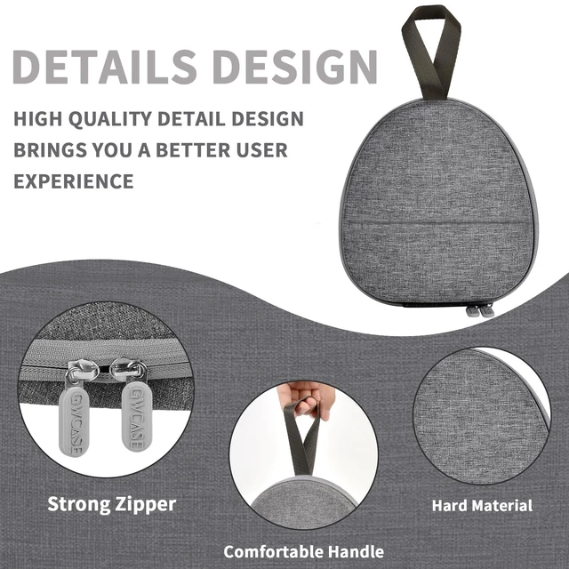 Alt view image 4 of 7 - Universal Headphone Case with Secure Strap and Cable Pocket, Gray Fits Most Foldable Over-Ear Headphones, 7.87x 6.8 x 0.9 in Interior, for Students, Commuters and Music Fans, Case Only