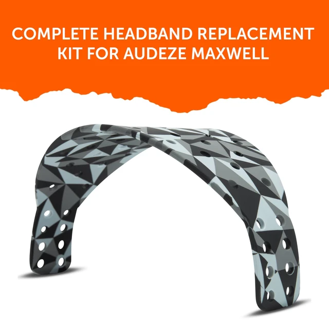 Alt view image 5 of 7 - HeadbandZ XL Maxwell - Wide Headband for Audeze Maxwell 1, 2 & 2 ANC Made by Wicked Cushions Wider Weight-Distributing Design Geo Grey