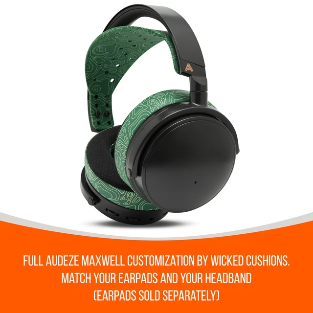 Alt view image 6 of 7 - HeadbandZ XL Maxwell - Wide Headband for Audeze Maxwell 1, 2 & 2 ANC Made by Wicked Cushions Wider Weight-Distributing Design Emerald Tide