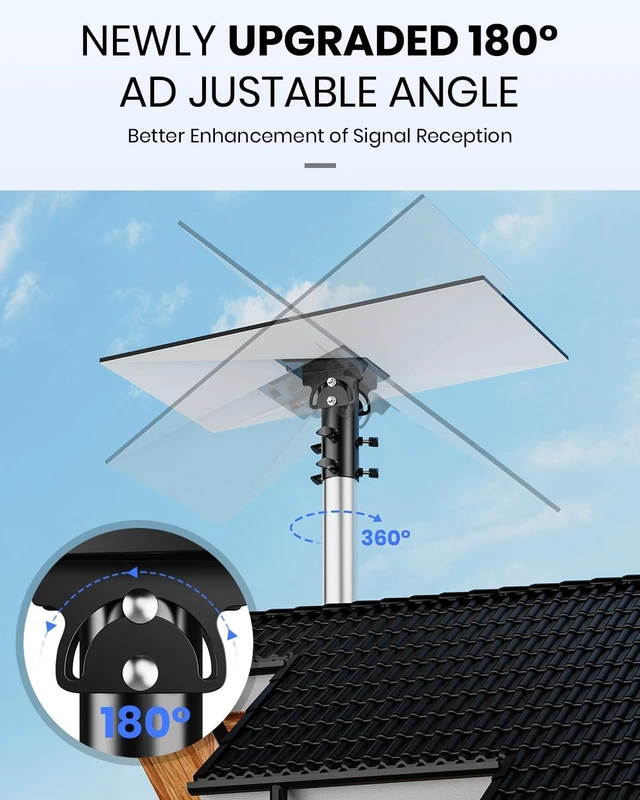 Alt view image 7 of 7 - Starlink 4/4X/Gen 3 Mount, Adjustment Pole Mount Fits 1.2 to 2.2 Poles Pipe Adapter 360° Multi-Angle Adjustment Roof Mount, RustProof Easy Installation for Home Gardens and Outdoor use